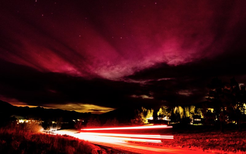 Red Aurora Lights Up Sun Valley